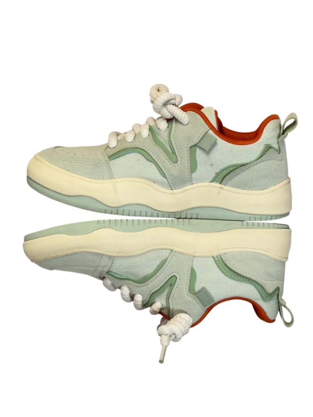 Yvane VA2 Unisex Mint Green & Orange skateboard sneake Canvas Suede Size W 8.5 - Picture 6 of 9
